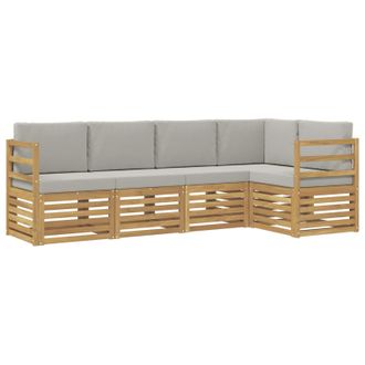 vidaXL Conjunto De Sof&aacute;s De Exterior 5 Pcs Blanco Y Gris Claro Vidaxl