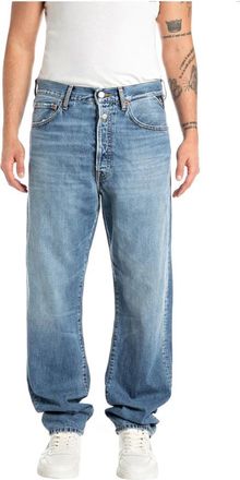Replay Indigo Wide Jeans - Heren - Regular Fit Jeans - Blauw - W33 - Katoen - Jeans
