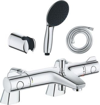 GROHE Grohtherm 800: Mezclador Termost&aacute;tico Para Ba&ntilde;era/ducha + Teleducha Redonda De 2 Chorros + Manguera + Soporte