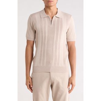 Tom Baine Half Zip Knit Polo Sweater in Tan at Nordstrom Rack, Size Xx-Large