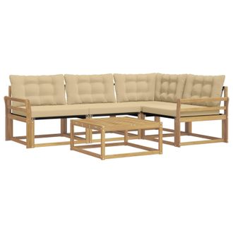 vidaXL Conjunto De Sof&aacute;s De Exterior 5 Pcs Y Beige 79 X 79 X 37 Cm Vidaxl