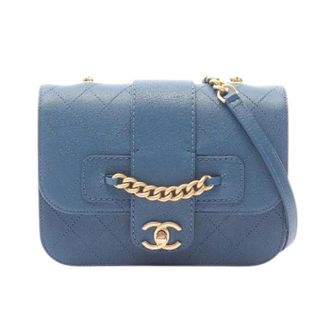 Chanel Pre-owned Matelasse Grained Calf Shoulder Bag - Dames - Pre-owned - Blauw - Maat: ONE Size Leer
