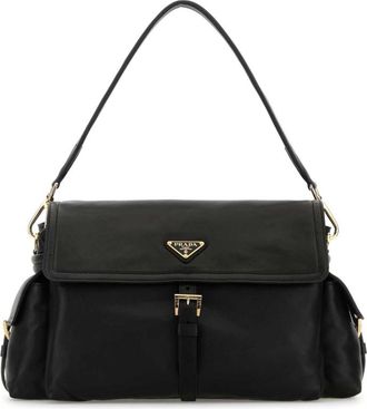 Prada Black Logo Large Shoulder Bag