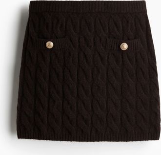 H&M Minijupe mit Zopfmuster - Brown