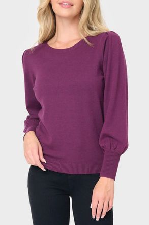 Gibsonlook Essential Blouson Sleeve Sweater In Raisin