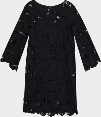 Emanuel Ungaro Jackie Paisley-Embroidered Midi Shift Dress
