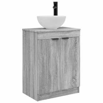 vidaXL Vanidad De Ba&ntilde;o Con Lavabo Sonoma Gris 54 X 35 X 83 Cm Vidaxl
