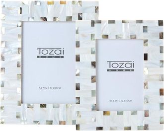 Tozai Home Home Mayfair Set Of 2 Mother-Of-Pearl Shell Photo Frames