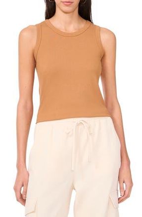 Halogen Fitted Ribbed Tank Top in Sugar Camel at Nordstrom Rack, Size X-Small