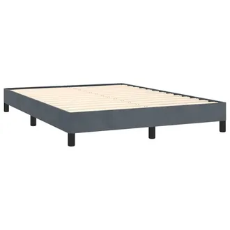 vidaXL Estructura De Cama Sin Colch&oacute;n, Gris Oscuro, 137x190 Cm, Terciopelo, Tama&ntilde;o Matrimonial Vidaxl
