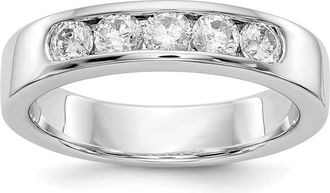 Diamond2Deal 14k White Gold Lab Grown Diamond Wedding Band Ring 5/8Ct Clarity- VS Color- D-E