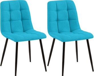 Clp Lote De 2 Sillas De Comedor Tilde Turquesa Tela