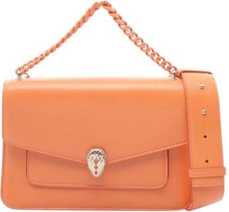 Bulgari Tweedehands leren handtassen - Dames - Vintage Handtas - Oranje - ONE Size - Vintage