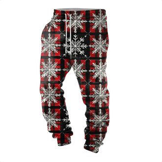 Generic Christmas Trousers Men Fleece Jogging Bottoms Casual Thermals Tracksuit Bottoms Sweatpant Christmas Winter Warm Trousers Mens Stretch Regular Fit Trai