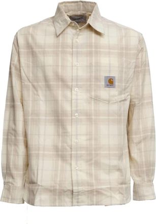 Carhartt Work in Progress Wilber Shirt - Heren - Casual Overhemden - Beige - XS - Katoen - Overhemden