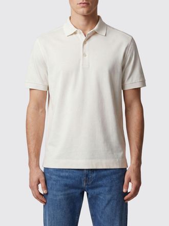 Ermenegildo Zegna Polo a maniche corte in misto cotone e seta con colletto a coste