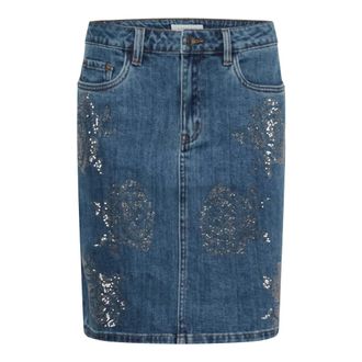 Kaffe KAcastelia Denim Rok - Dames - Rokken - Blauw - Maat: M Denim