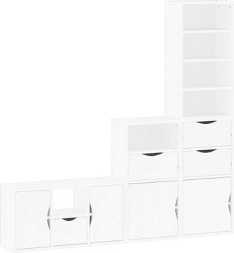 vidaXL Vidaxl - 4 Piece tv Units with Storage odda White Solid Wood Pine
