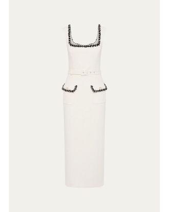 Rebecca Vallance Jacquie Bonded Tweed Midi Dress