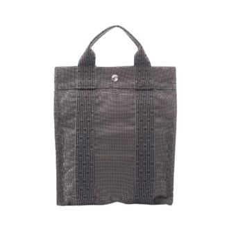 Herm&egrave;s Pre-owned Herline Ad PM Nylon Canvas Rugzak - Dames - Pre-owned - Grijs - Maat: ONE Size Nylon