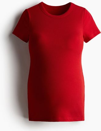 H&M MAMA Geripptes Shirt - Rot