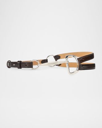 Ralph Lauren Collection Distressed Equestrian Skinny Belt