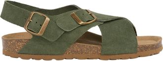 Celtic & Co. Crossover Buckle Sandal in Dark Teal Leather at Nordstrom, Size 10