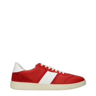 Ferragamo Sneakers Achille Herrens Leder Rot/Flamme