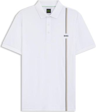 BOSS Active quick-dry polo shirt with signature stripe