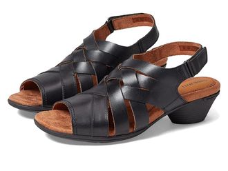 Cobb Hill Laurel Woven Sandal Womens Shoes Black Leather : 5.5 B - Medium