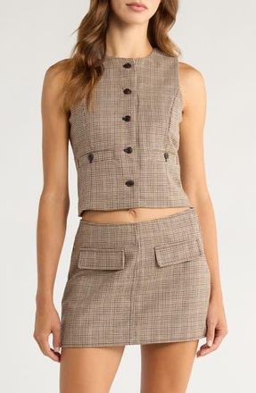 Blank NYC Plaid Crop Vest in Between The Lines at Nordstrom Rack, Size X-Small