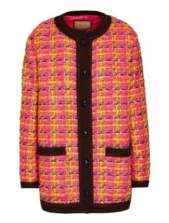 Gucci Pink Tweed Longline Jacket