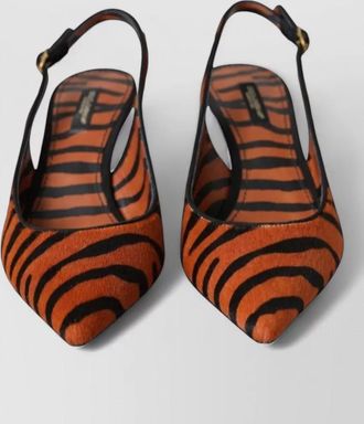 Dolce & Gabbana calf hair leather zebra-print slingback sandals