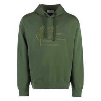 Etro Hoodies & sweatvesten, Heren, Groen, M, Katoen, Cotton Hoodie