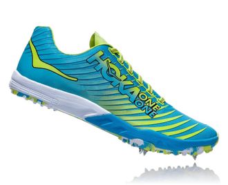 Hoka One One Womens Evo Xc Spike Shoes In Cyan