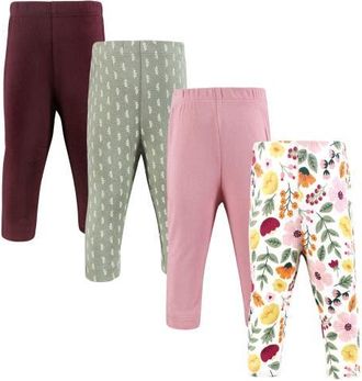 Hudson Baby 4Pk Collection of Versatile Pants Bottoms in Fall Botanical at Nordstrom, Size 4T
