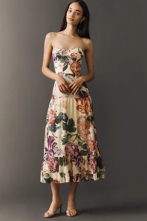 Dress The Population Prescott Strapless Midi Dress
