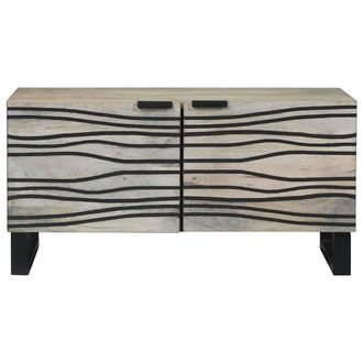Berkfield Home Decorative Coffee Table White, Black 80 x 50 x 40 cm Solid mango wood