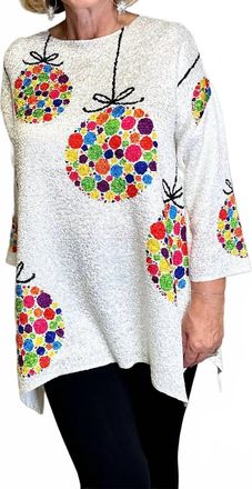 Berek Colorful Christmas Ball Top In White