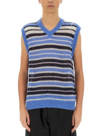 Marni Striped Mohair Blend Vest