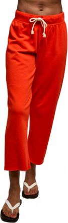 perfectwhitetee Jamaica Beach Fleece Capri Pant In Tomato