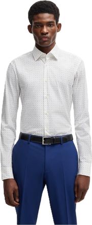 HUGO BOSS Mens Joe Long Sleeve Point Collar Oxford Shirt in Light/Pstl Blue - Size 15 inch