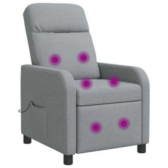 vidaXL Poltrona Massaggiante Grigio Chiaro Tessuto Vidaxl
