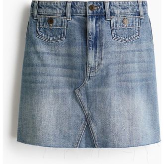 H&M A-line Denim Skirt in Light Denim Blue at Nordstrom, Size 16