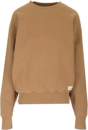 Saint Laurent Hoodies & sweatvesten, Dames, Bruin, L, Katoen, Crewneck Sweatshirt