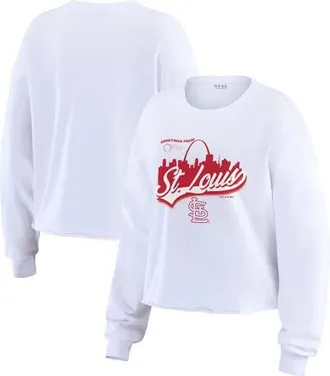 WEAR by Erin Andrews Womens WEAR by Erin Andrews White St. Louis Cardinals Domestic Postcard Long Sleeve T-Shirt at Nordstrom, Size Small
