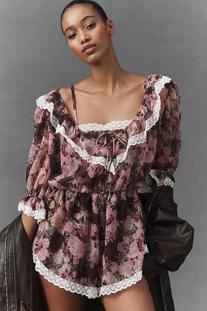 For Love & Lemons Adeline Floral Romper