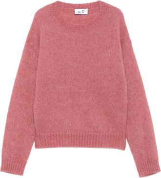 Niù Wollen trui met ronde hals - Roze