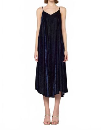 Babette Caroli Velvet Midi Dress In Black