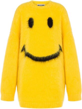 Moschino intarsia-knit virgin wool-mohair blend dress - women - Polyamide/Mohair/Virgin Wool - 36 - Yellow